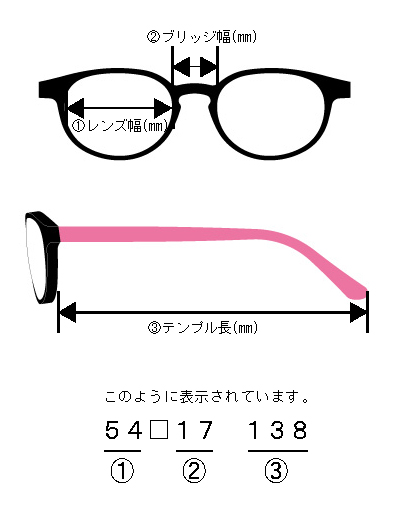 メガネのサイズ