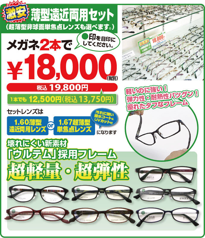 メガネ2本で18000円
